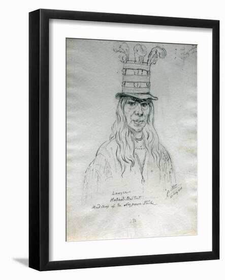 Portrait of Lawyer Hal-Hal-Tlostsot Head Chief of the Nez Perce Tribe-Gustav Sohon-Framed Giclee Print