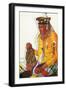 Portrait of Lazy Boy, a Blackfeet Medicine Man-Lantern Press-Framed Art Print