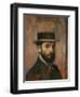 Portrait of Leon Bonnat, 1862-Edgar Degas-Framed Giclee Print