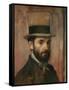Portrait of Leon Bonnat, 1862-Edgar Degas-Framed Stretched Canvas