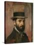 Portrait of Leon Bonnat, 1862-Edgar Degas-Stretched Canvas