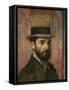 Portrait of Leon Bonnat, 1862-Edgar Degas-Framed Stretched Canvas
