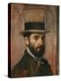 Portrait of Leon Bonnat, 1862-Edgar Degas-Stretched Canvas