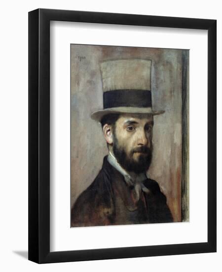 Portrait of Leon Bonnat by Edgar Degas-null-Framed Giclee Print