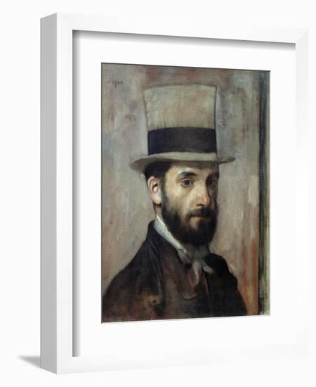 Portrait of Leon Bonnat by Edgar Degas-null-Framed Giclee Print