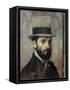 Portrait of Leon Bonnat by Edgar Degas-null-Framed Stretched Canvas