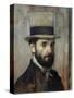 Portrait of Leon Bonnat by Edgar Degas-null-Stretched Canvas