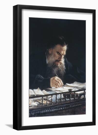 Portrait of Leon Tolstoy-Nikolai Nikolajevitch Gay-Framed Art Print