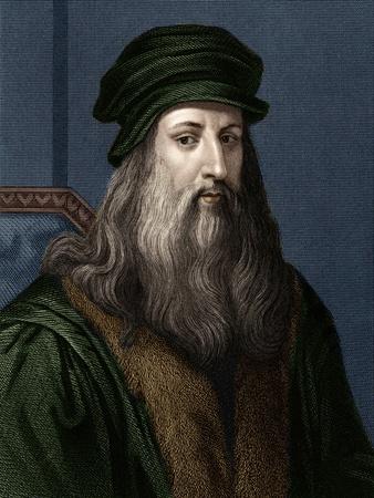 'Portrait of Leonard De Vinci (1452-1519) (Leonardo Da Vinci), Italian Painter.' Giclee Print ...