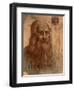 Portrait of Leonardo Da Vinci (With His "Vitruvian Man")-null-Framed Giclee Print