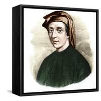 Portrait of Leonardo Fibonacci-Stefano Bianchetti-Framed Stretched Canvas