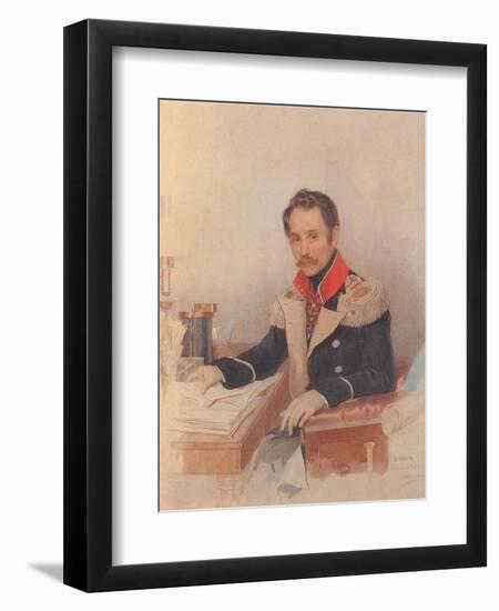 Portrait of Leonty Vasilievich Dubelt (1792-186), Chief of Staff of the Corps of Gendarmes, 1834-Pyotr Fyodorovich Sokolov-Framed Giclee Print