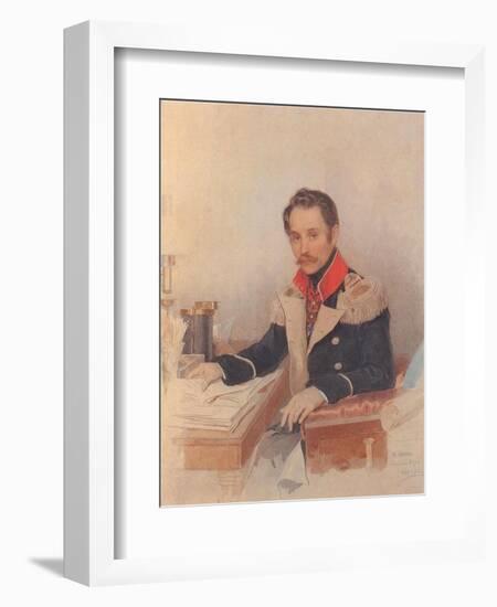 Portrait of Leonty Vasilievich Dubelt (1792-186), Chief of Staff of the Corps of Gendarmes, 1834-Pyotr Fyodorovich Sokolov-Framed Giclee Print