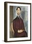 Portrait of Leopoldo Zborowski-Amedeo Modigliani-Framed Art Print