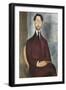 Portrait of Leopoldo Zborowski-Amedeo Modigliani-Framed Art Print
