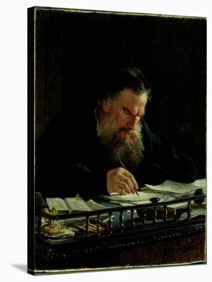 Portrait of Lev Tolstoy (1828-1910)-Nikolai Nikolajevitch Gay-Stretched Canvas