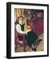 Portrait of Lily Walton with Raminou (Portrait De Miss Lily Walton Avec Raminou)-Suzanne Valadon-Framed Giclee Print