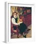 Portrait of Lily Walton with Raminou (Portrait De Miss Lily Walton Avec Raminou)-Suzanne Valadon-Framed Giclee Print