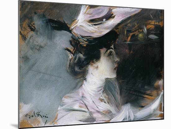 Portrait of Lina Cavalieri with New Hat-Giovanni Boldini-Mounted Giclee Print