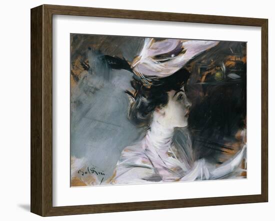 Portrait of Lina Cavalieri with New Hat-Giovanni Boldini-Framed Giclee Print