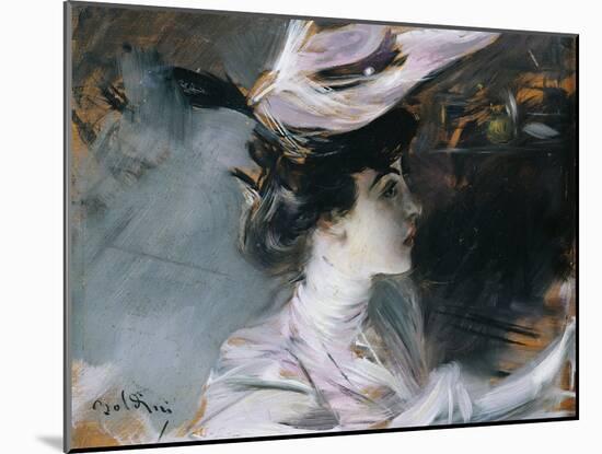 Portrait of Lina Cavalieri with New Hat-Giovanni Boldini-Mounted Giclee Print