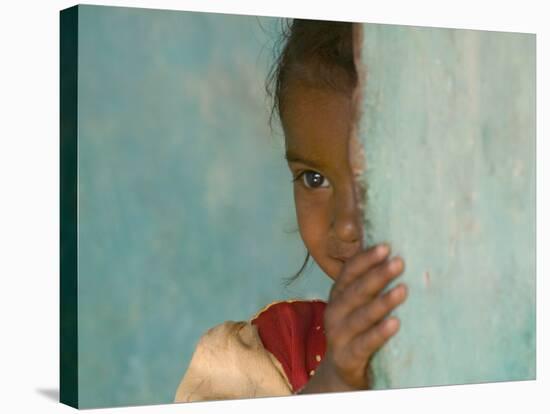 Portrait of Little Girl, Orissa, India-Keren Su-Stretched Canvas