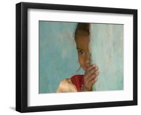 Portrait of Little Girl, Orissa, India-Keren Su-Framed Photographic Print