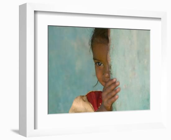 Portrait of Little Girl, Orissa, India-Keren Su-Framed Photographic Print