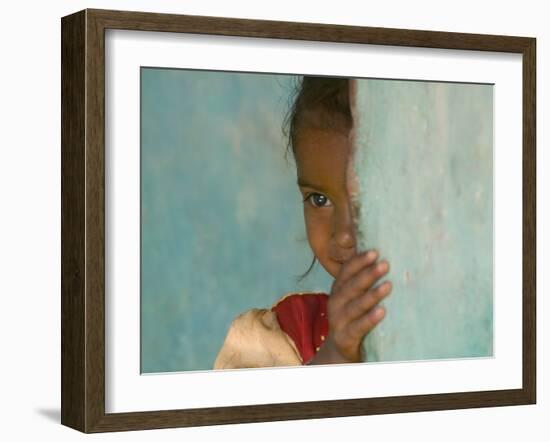 Portrait of Little Girl, Orissa, India-Keren Su-Framed Photographic Print