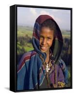 Portrait of Local Girl, Unesco World Heritage Site, Simien Mountains National Park, Ethiopia-Gavin Hellier-Framed Stretched Canvas