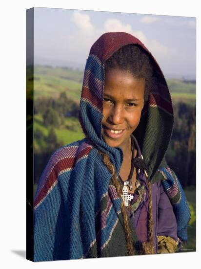 Portrait of Local Girl, Unesco World Heritage Site, Simien Mountains National Park, Ethiopia-Gavin Hellier-Stretched Canvas