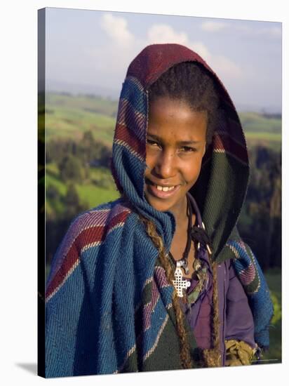 Portrait of Local Girl, Unesco World Heritage Site, Simien Mountains National Park, Ethiopia-Gavin Hellier-Stretched Canvas