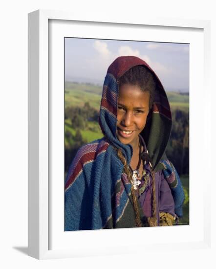 Portrait of Local Girl, Unesco World Heritage Site, Simien Mountains National Park, Ethiopia-Gavin Hellier-Framed Photographic Print