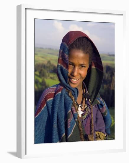 Portrait of Local Girl, Unesco World Heritage Site, Simien Mountains National Park, Ethiopia-Gavin Hellier-Framed Photographic Print