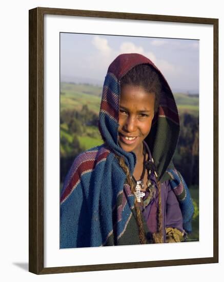 Portrait of Local Girl, Unesco World Heritage Site, Simien Mountains National Park, Ethiopia-Gavin Hellier-Framed Photographic Print