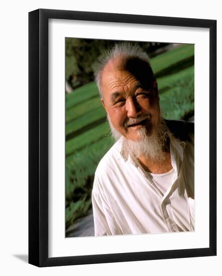 Portrait of Local Old Man, Beijing, China-Bill Bachmann-Framed Photographic Print