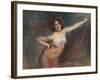 Portrait of Loie Fuller (Oil on Canvas)-Felix Hippolyte-lucas-Framed Giclee Print