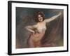 Portrait of Loie Fuller (Oil on Canvas)-Felix Hippolyte-lucas-Framed Giclee Print