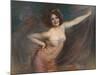 Portrait of Loie Fuller (Oil on Canvas)-Felix Hippolyte-lucas-Mounted Giclee Print