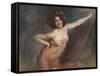 Portrait of Loie Fuller (Oil on Canvas)-Felix Hippolyte-lucas-Framed Stretched Canvas