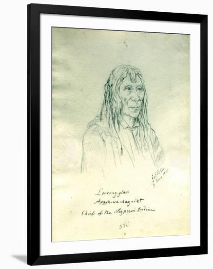 Portrait of Looking Glass Apash-Wa-Hay-Ikt Chief of the Nez Perce Indians-Gustav Sohon-Framed Giclee Print