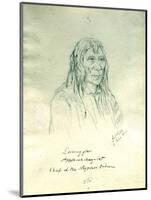 Portrait of Looking Glass Apash-Wa-Hay-Ikt Chief of the Nez Perce Indians-Gustav Sohon-Mounted Giclee Print