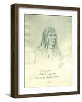 Portrait of Looking Glass Apash-Wa-Hay-Ikt Chief of the Nez Perce Indians-Gustav Sohon-Framed Giclee Print