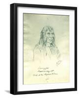 Portrait of Looking Glass Apash-Wa-Hay-Ikt Chief of the Nez Perce Indians-Gustav Sohon-Framed Giclee Print