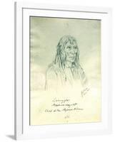 Portrait of Looking Glass Apash-Wa-Hay-Ikt Chief of the Nez Perce Indians-Gustav Sohon-Framed Giclee Print