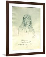 Portrait of Looking Glass Apash-Wa-Hay-Ikt Chief of the Nez Perce Indians-Gustav Sohon-Framed Giclee Print