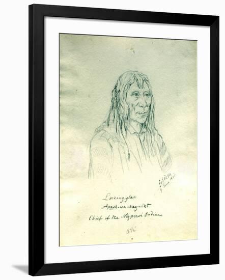 Portrait of Looking Glass Apash-Wa-Hay-Ikt Chief of the Nez Perce Indians-Gustav Sohon-Framed Giclee Print