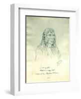 Portrait of Looking Glass Apash-Wa-Hay-Ikt Chief of the Nez Perce Indians-Gustav Sohon-Framed Premium Giclee Print