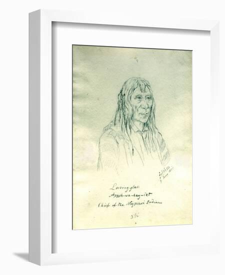 Portrait of Looking Glass Apash-Wa-Hay-Ikt Chief of the Nez Perce Indians-Gustav Sohon-Framed Premium Giclee Print