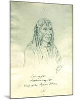 Portrait of Looking Glass Apash-Wa-Hay-Ikt Chief of the Nez Perce Indians-Gustav Sohon-Mounted Giclee Print